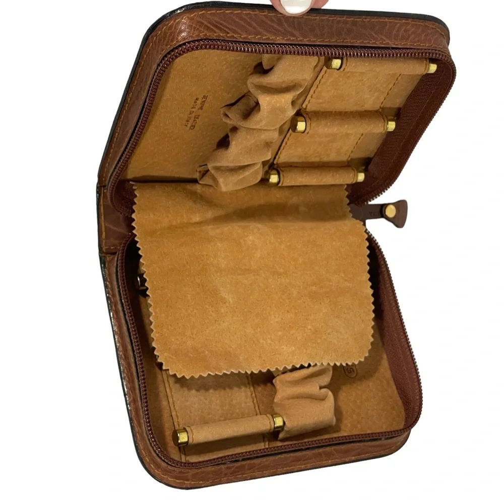 Sir Rondo’s Made In Italy Leather 4 Watch Zip Around Collector Watch Travel Case - Picture 8 of 13